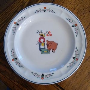 Set 4 Oneida Farm Friends Plates